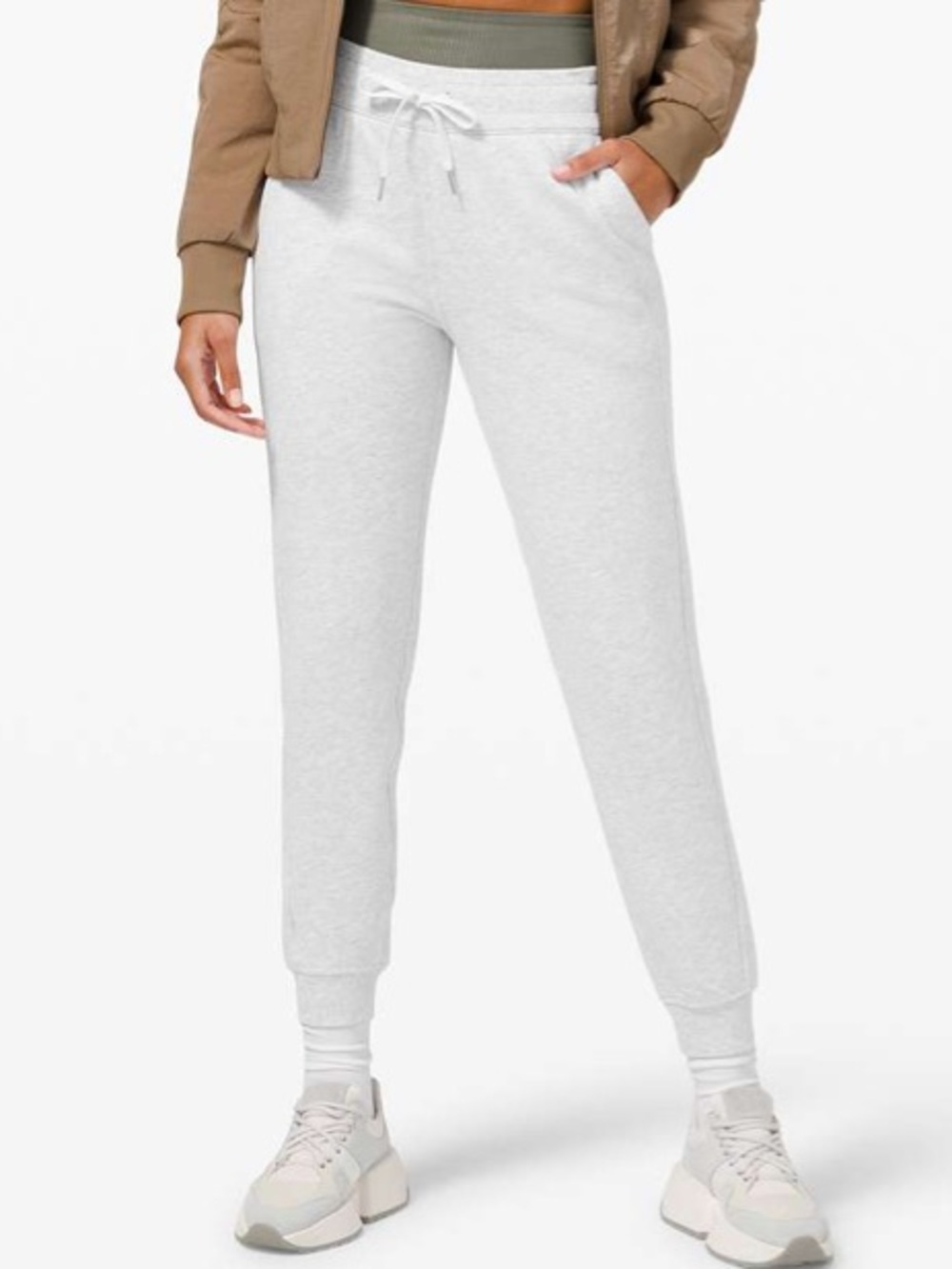 Lululemon Scuba High-Rise Jogger Fleece Heathered Core Ultra Light Grey size 8